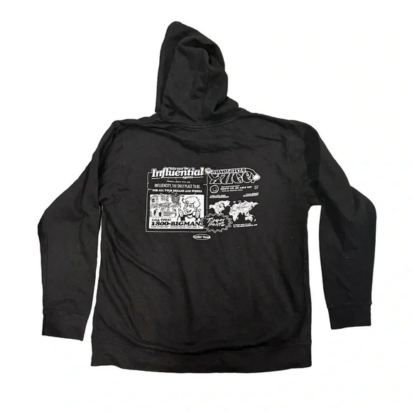 TOMMY INNIT Black Pullover Hoodie No Tag Small/Medium Preowned - Picture 2 of 8